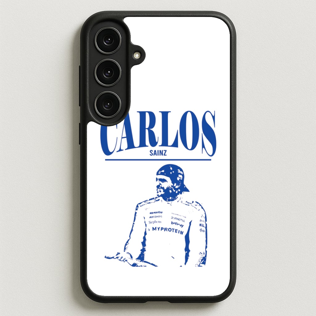 Carlos White And Blue Galaxy S25FE Case