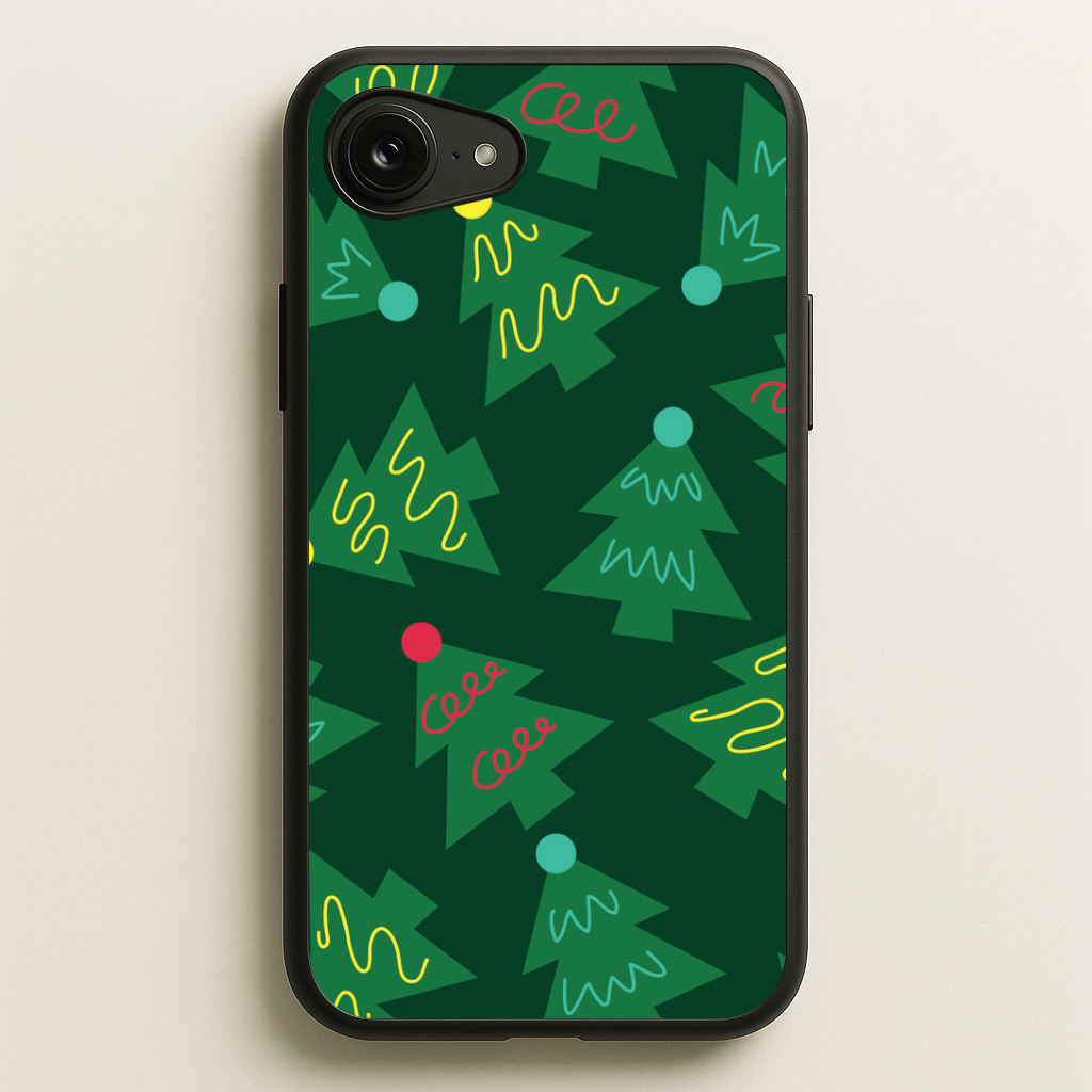 Abstract Christmas Trees Pattern iPhone 16e Case