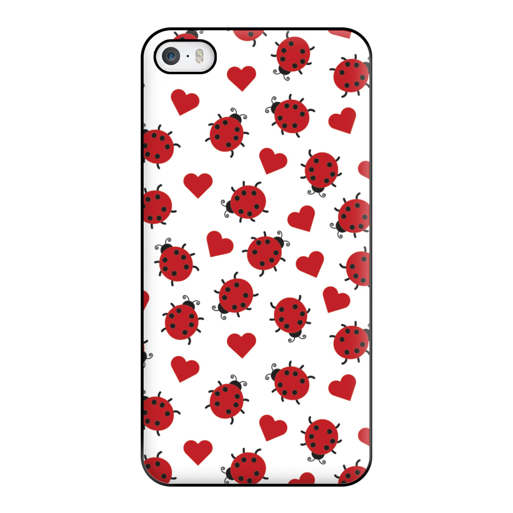 Ladybugs And Hearts Pattern iPhone 5 / 5s / SE 2016 Case