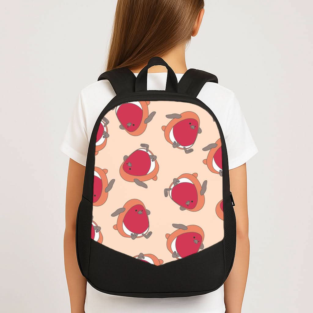 Christmas Robin Plush Pattern School Bag