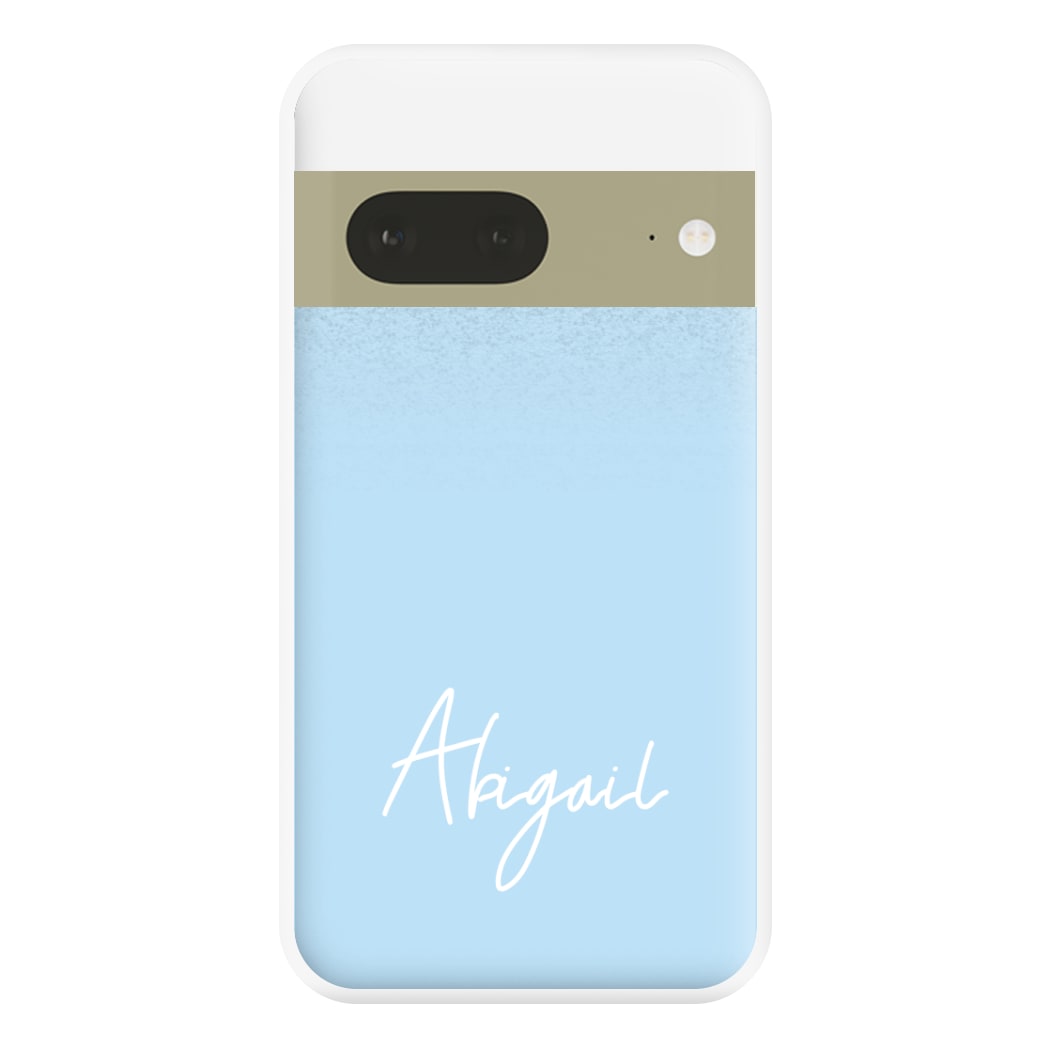 Blue Glitter Personalised Name Google Pixel 7 Case