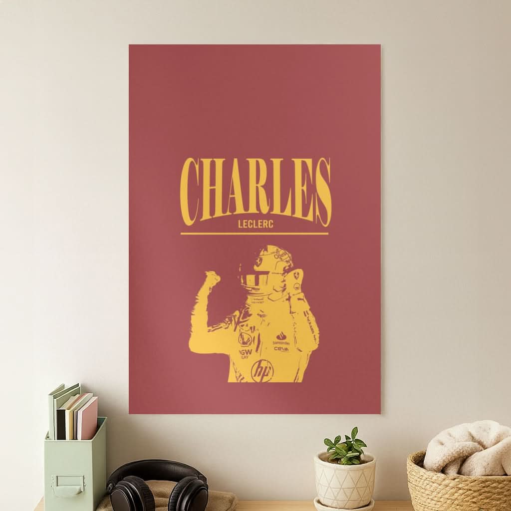 Charles Red And Gold Poster