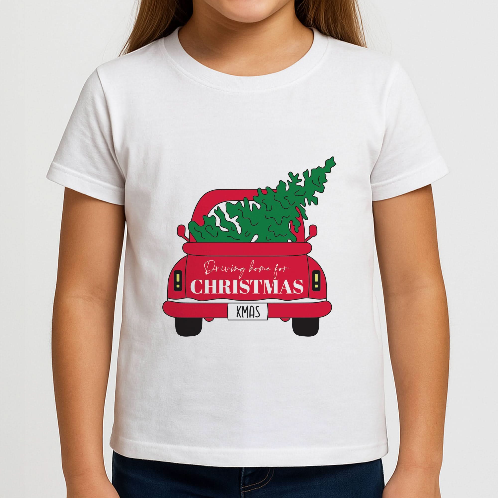 Driving Home For Christmas Truck Girls T-Shirt