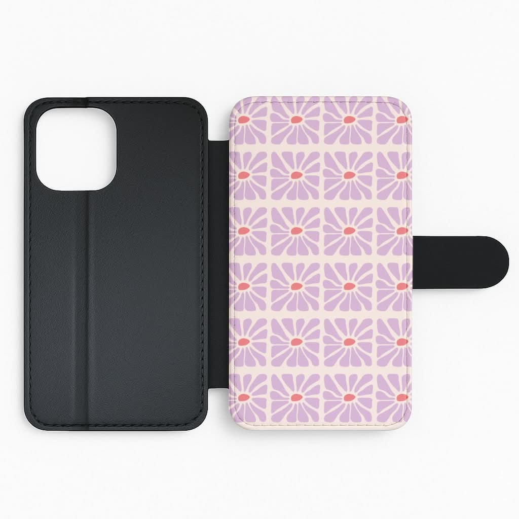 Square Abstract Flowers Mauve Flip Phone Case
