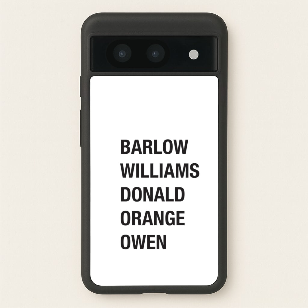 Take Band Members Names Google Pixel 8a Case