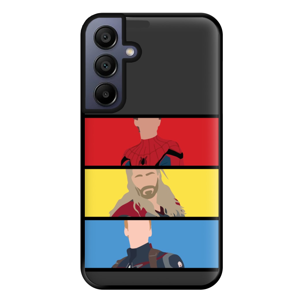 Superhero Team Red, Yellow And Blue Galaxy A16 Case