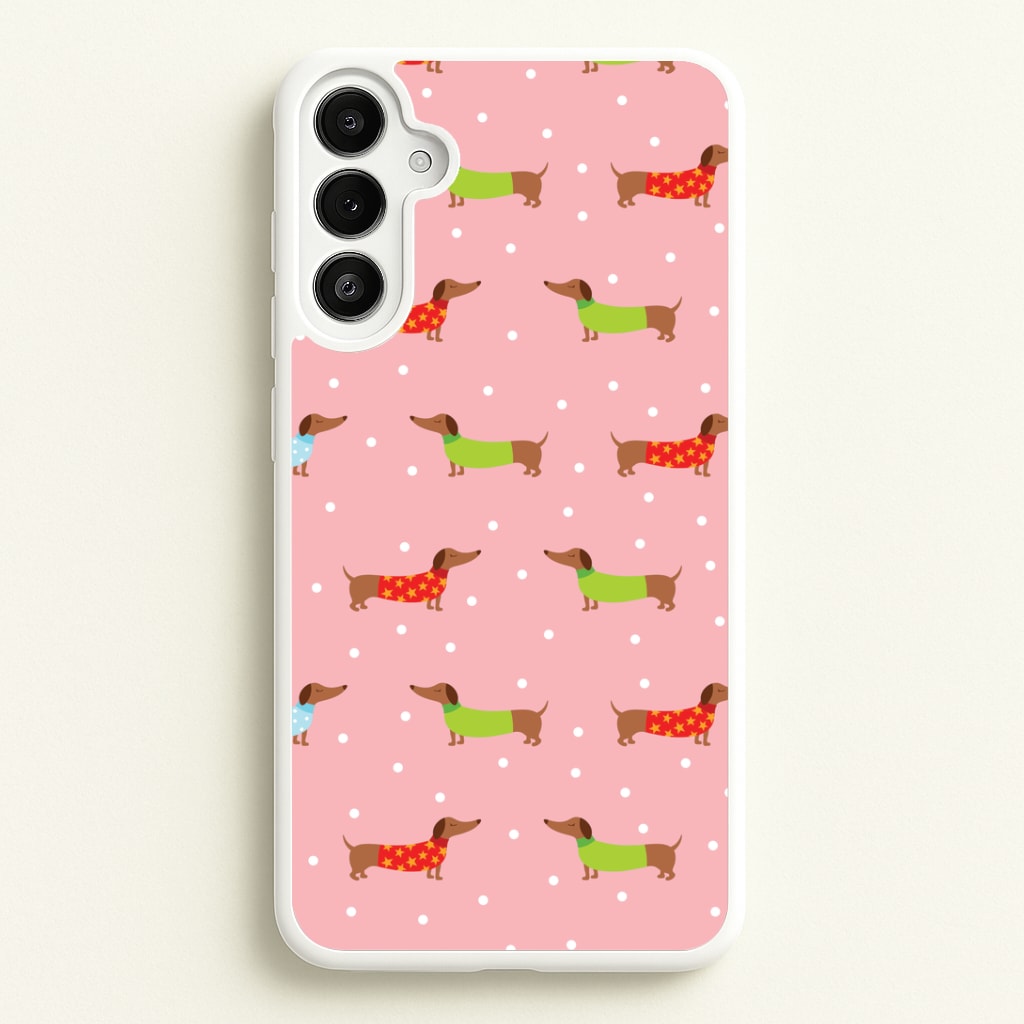 Christmas Jumpers Dachshund Pattern Galaxy A34 Case