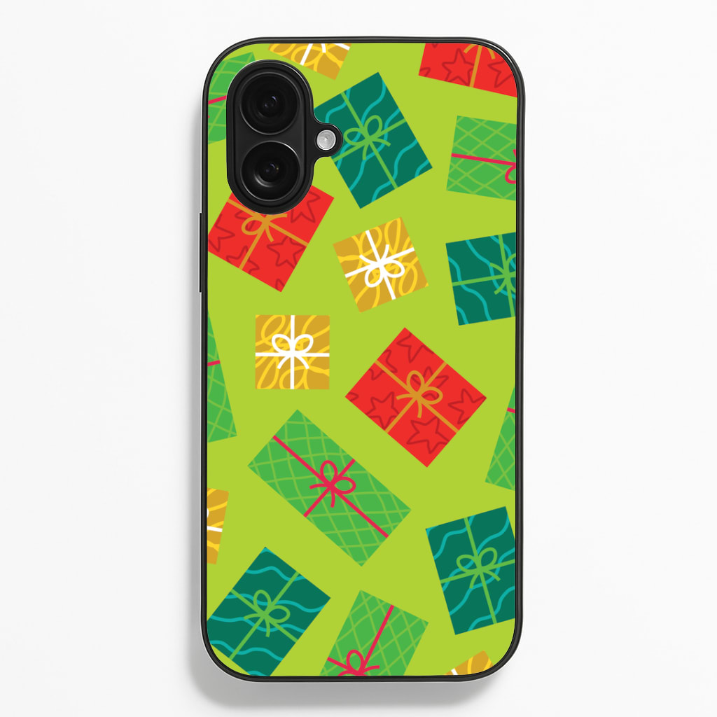 Colourful Abstract Christmas Presents Pattern iPhone 16 Plus Case