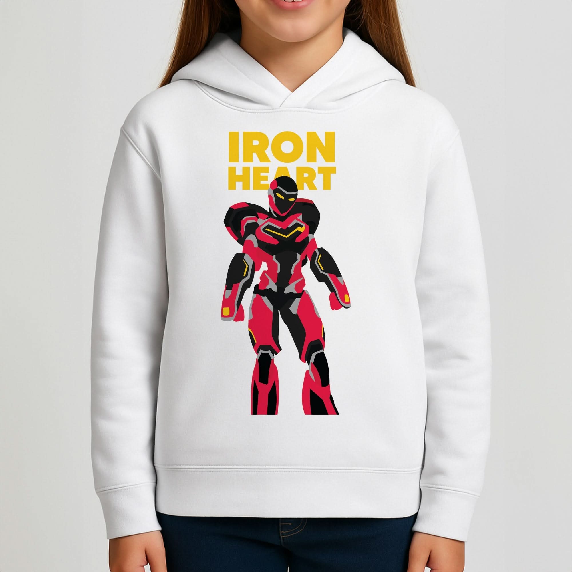 Metal Heart Hero Standing Girls Hoodie