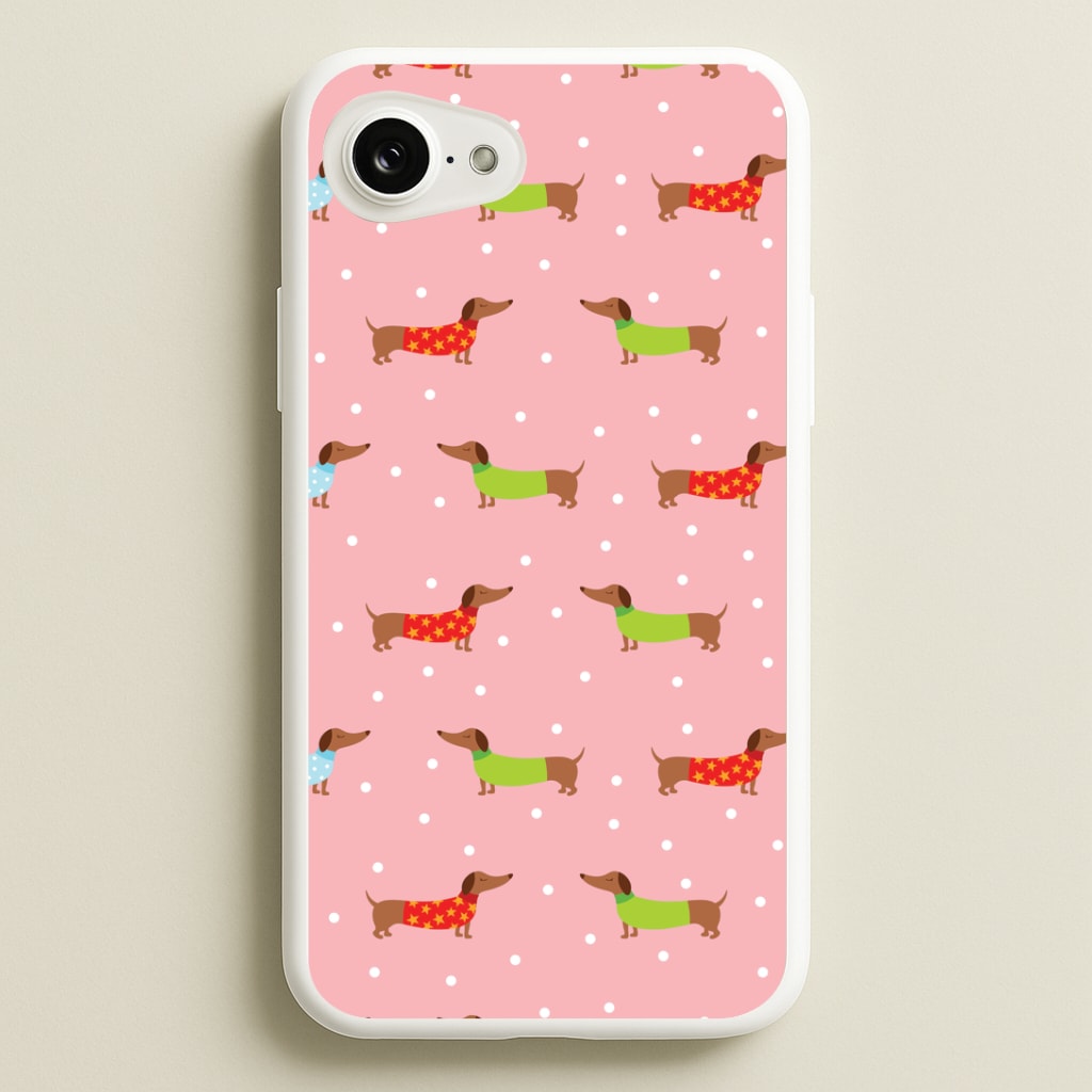 Christmas Jumpers Dachshund Pattern iPhone 16e Case