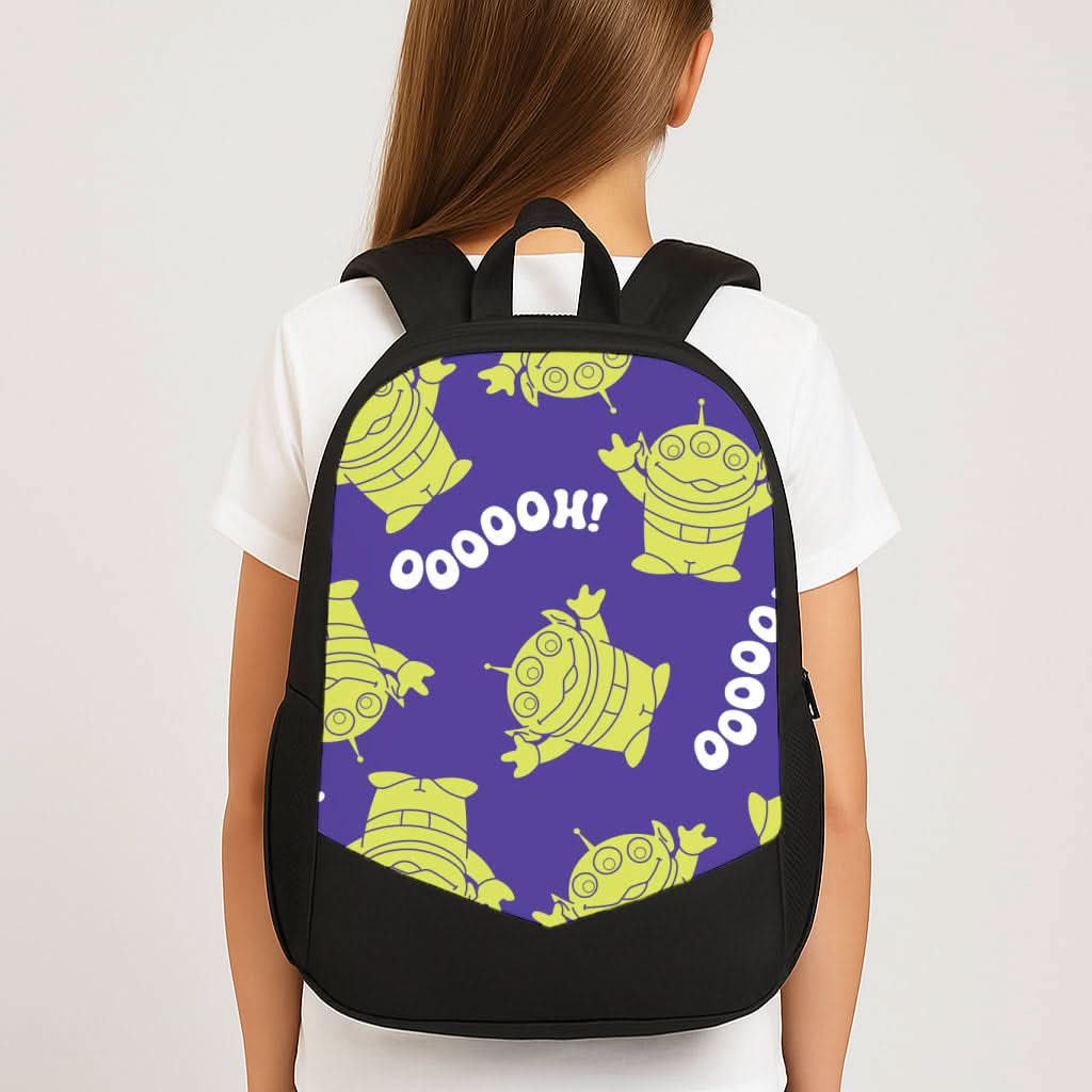 Toy Aliens Silhouette Pattern School Bag