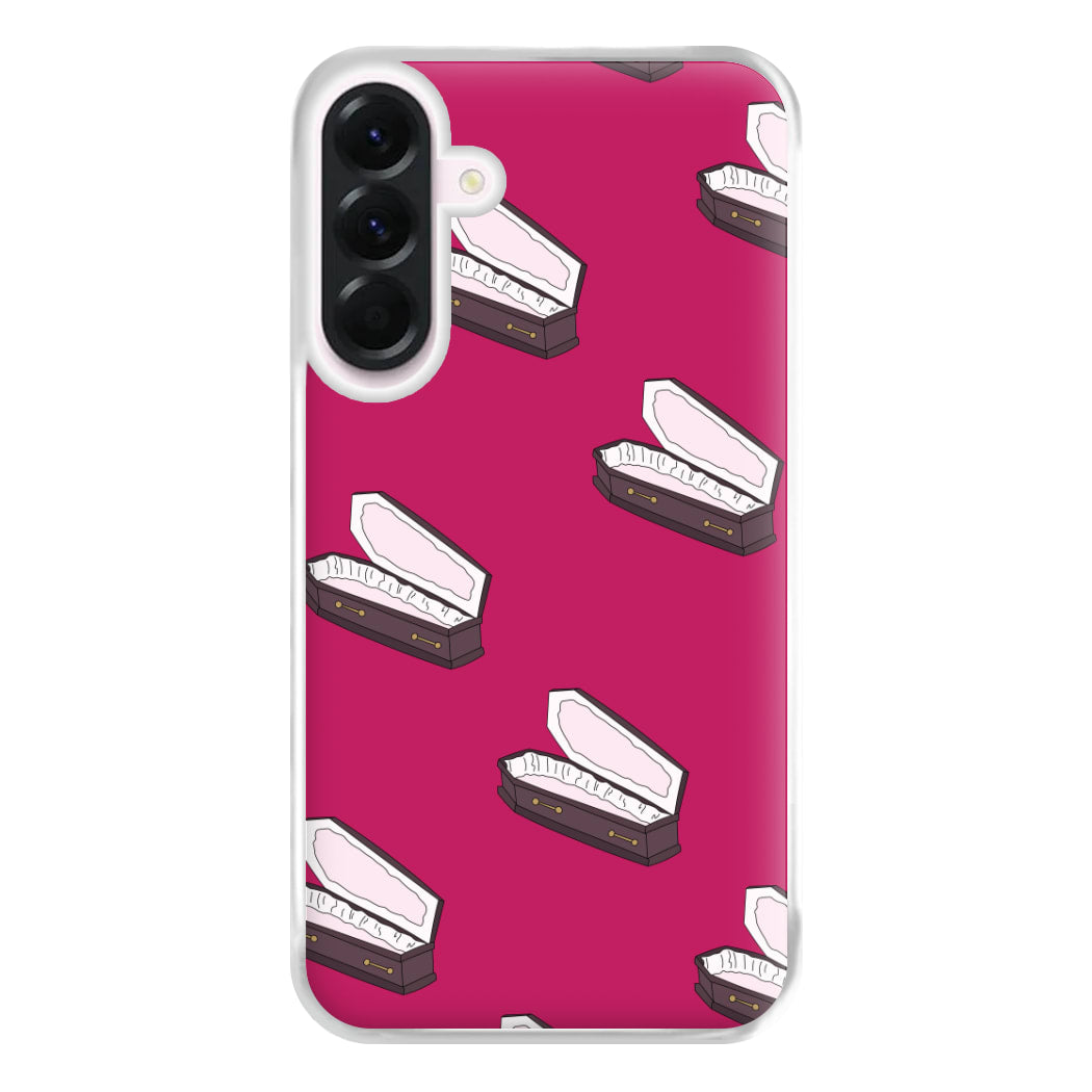 Bright Pink Coffin Pattern Galaxy A36 Case