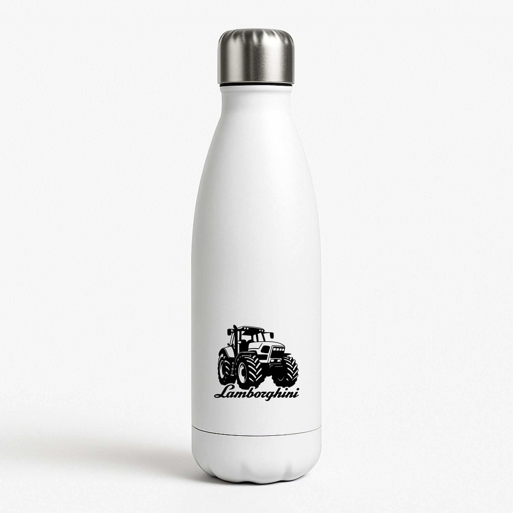 Lambo Tractor White Water Bottle