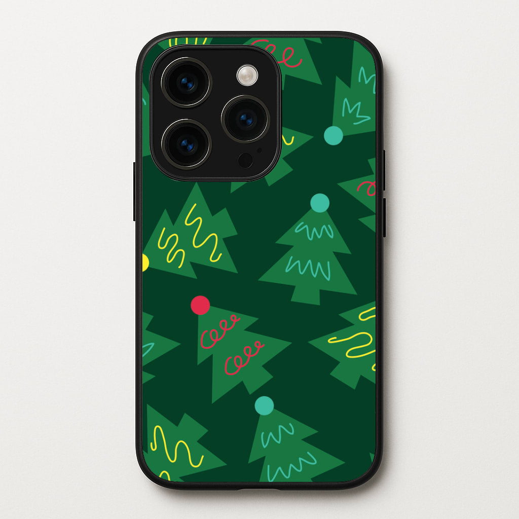 Abstract Christmas Trees Pattern iPhone 15 Pro Case