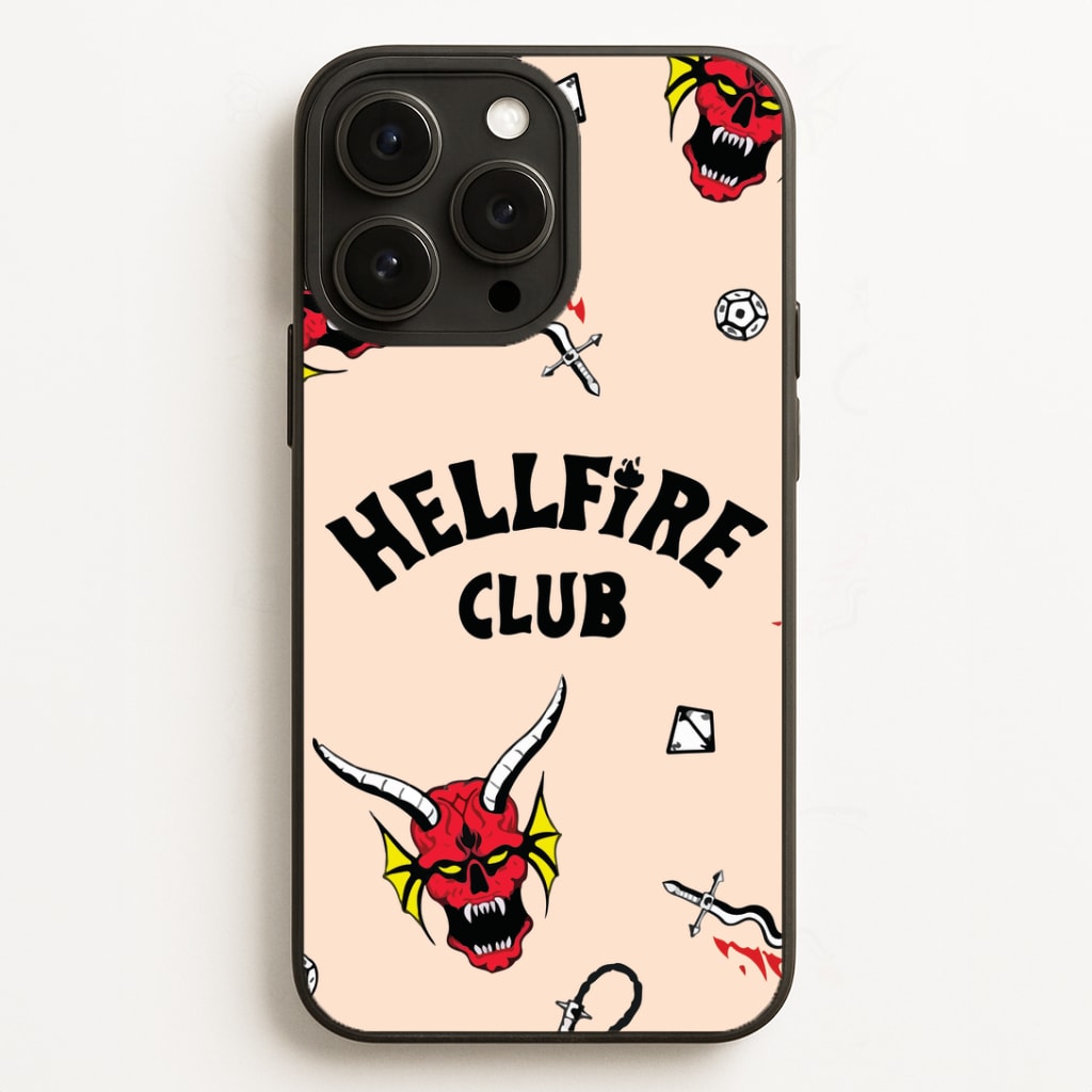 Hellfire Club Icons Collage Peach iPhone 16 Pro Max Case