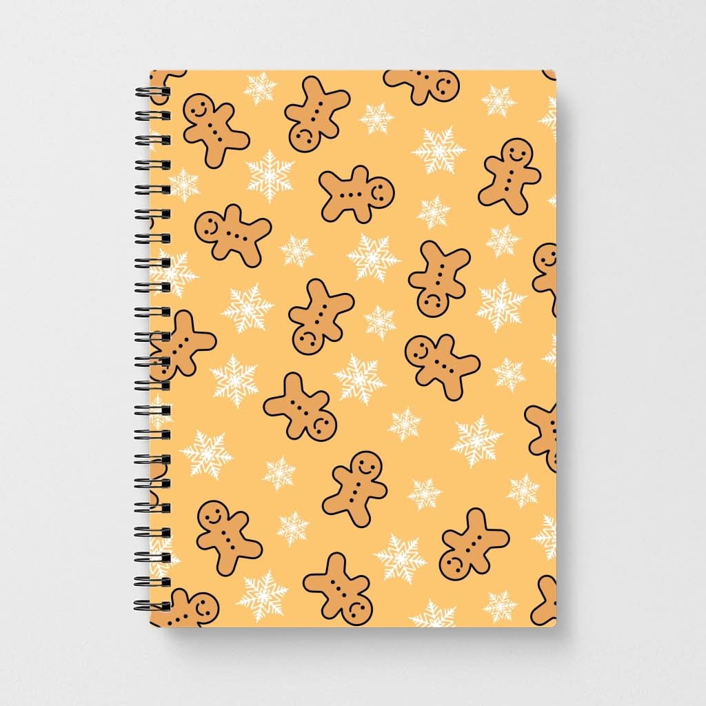 Cute Gingerbread And Snowflakes Pattern Notebook