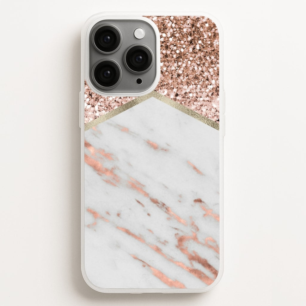 Rose Gold Marble & Glitter Phone Case for iPhone, Samsung Galaxy and Google Pixel