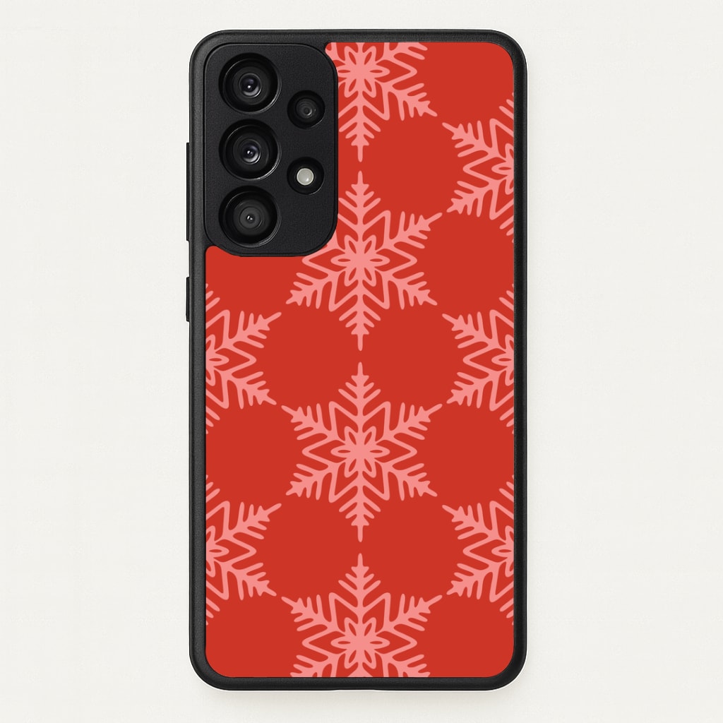 Red Giant Snowflakes Christmas Pattern Galaxy A53 Case