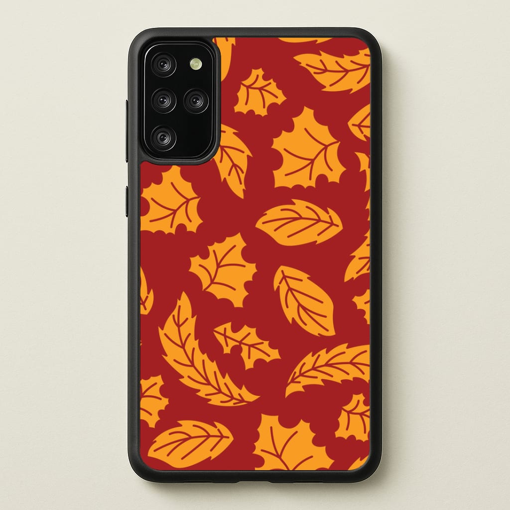 Orange Leaves Pattern Galaxy S20 Plus Case