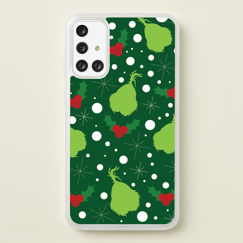 Green Creature Christmas Pattern Galaxy A71 Case