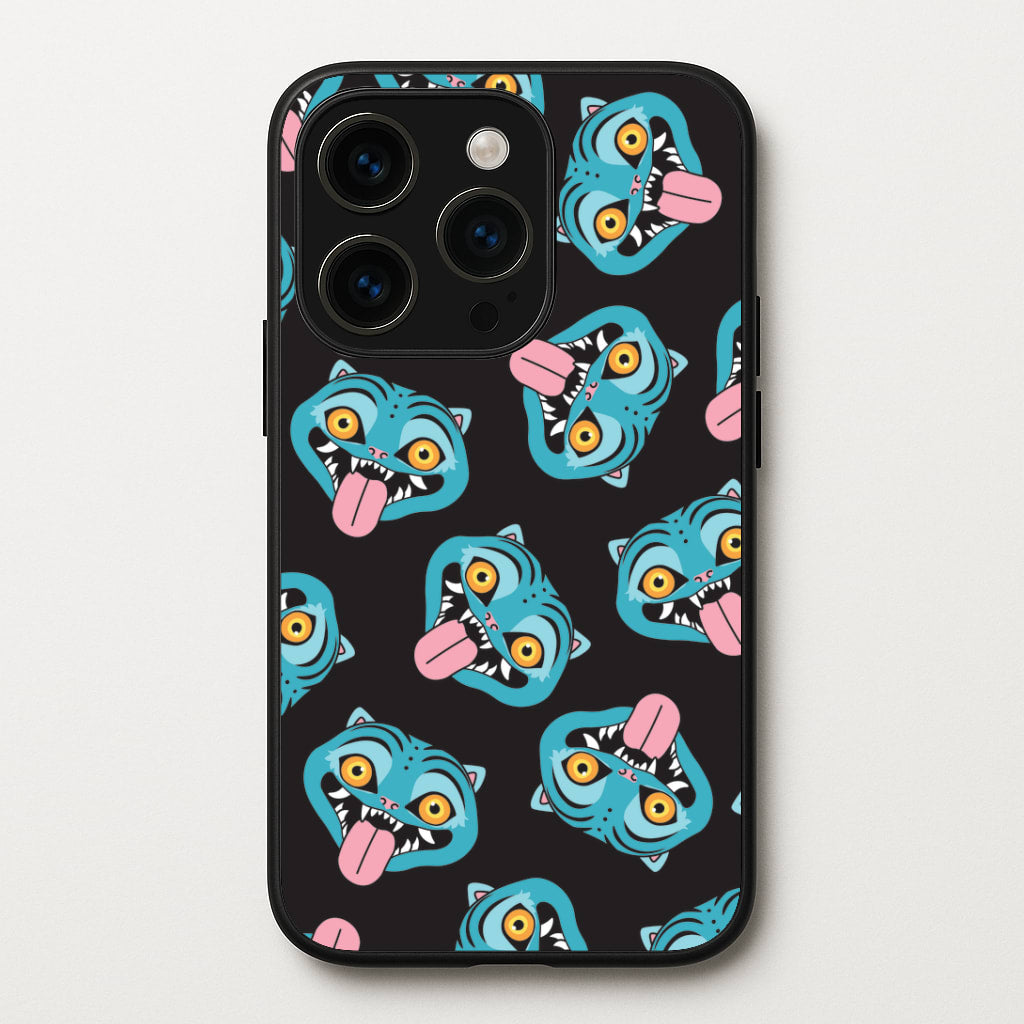 Demon Cat Pattern iPhone 15 Pro Case