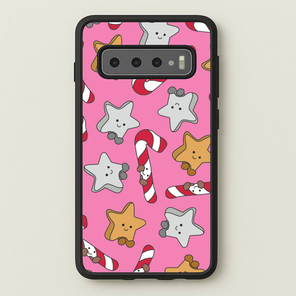 Pink Christmas Plushies Pattern Galaxy S10 Plus Case