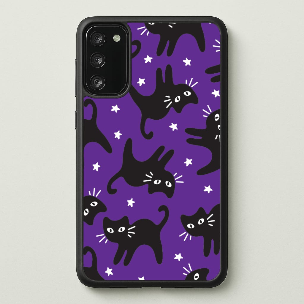 Cartoon Black Cats And Stars Pattern Galaxy S20 Case