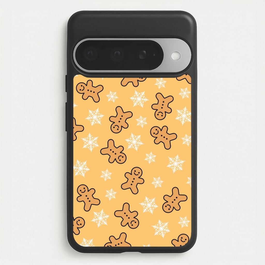 Cute Gingerbread And Snowflakes Pattern Google Pixel 10 Pro XL Case