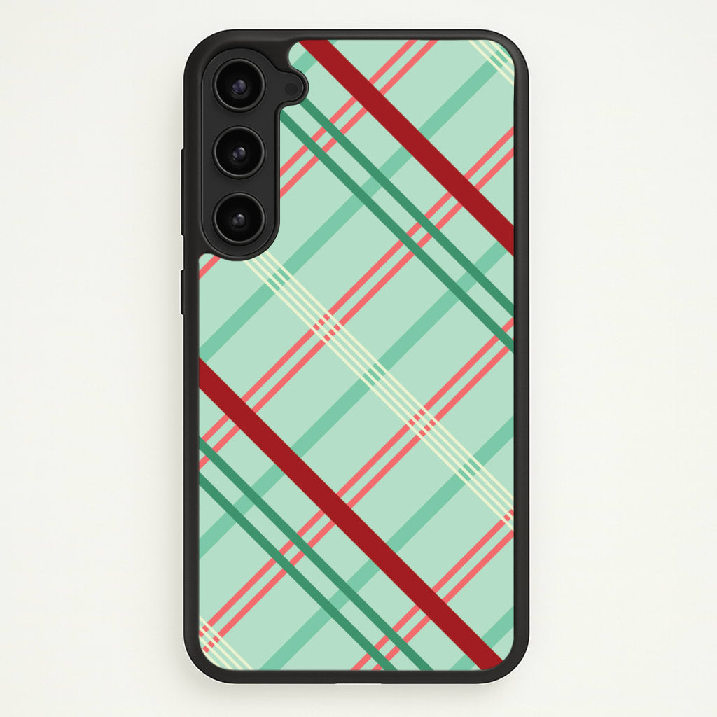 Pastel Tartan Christmas Pattern Galaxy S23 Plus Case