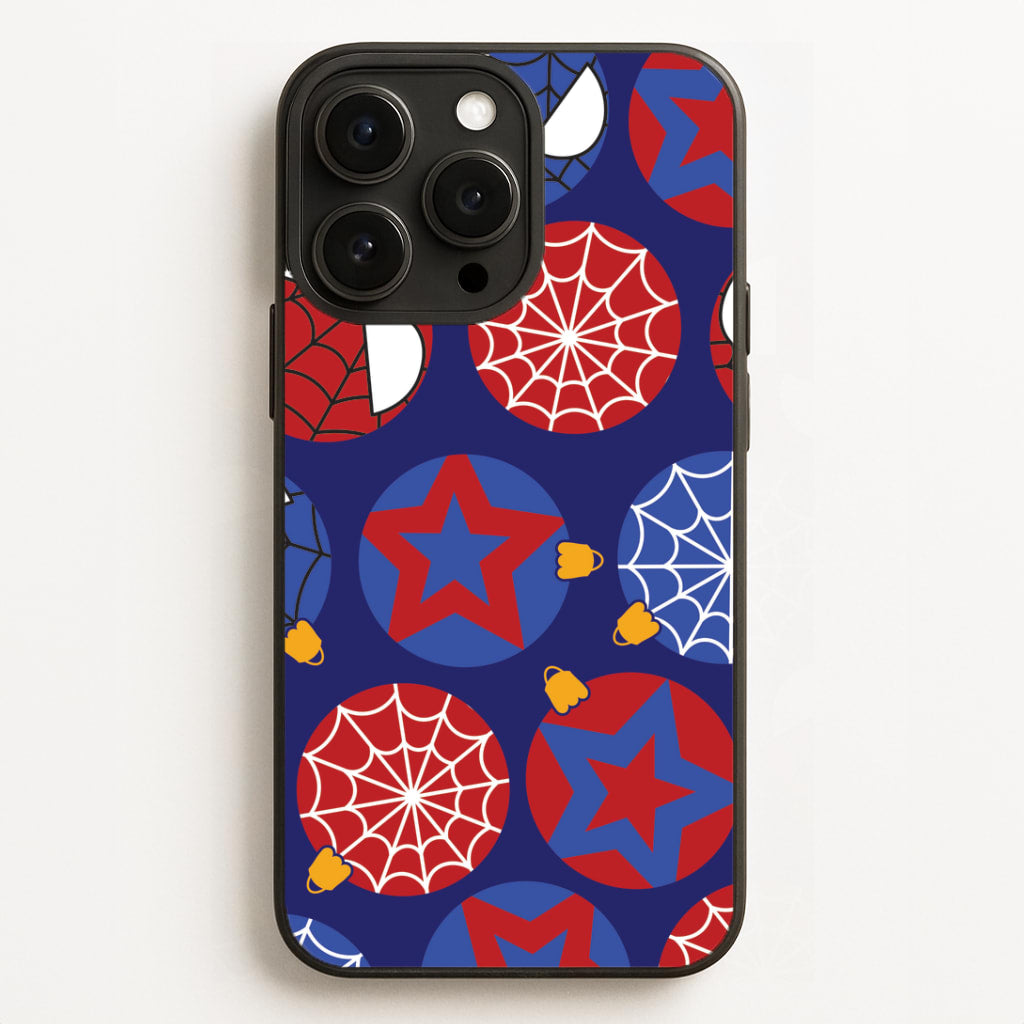Spider Hero Baubles Pattern iPhone 16 Pro Max Case