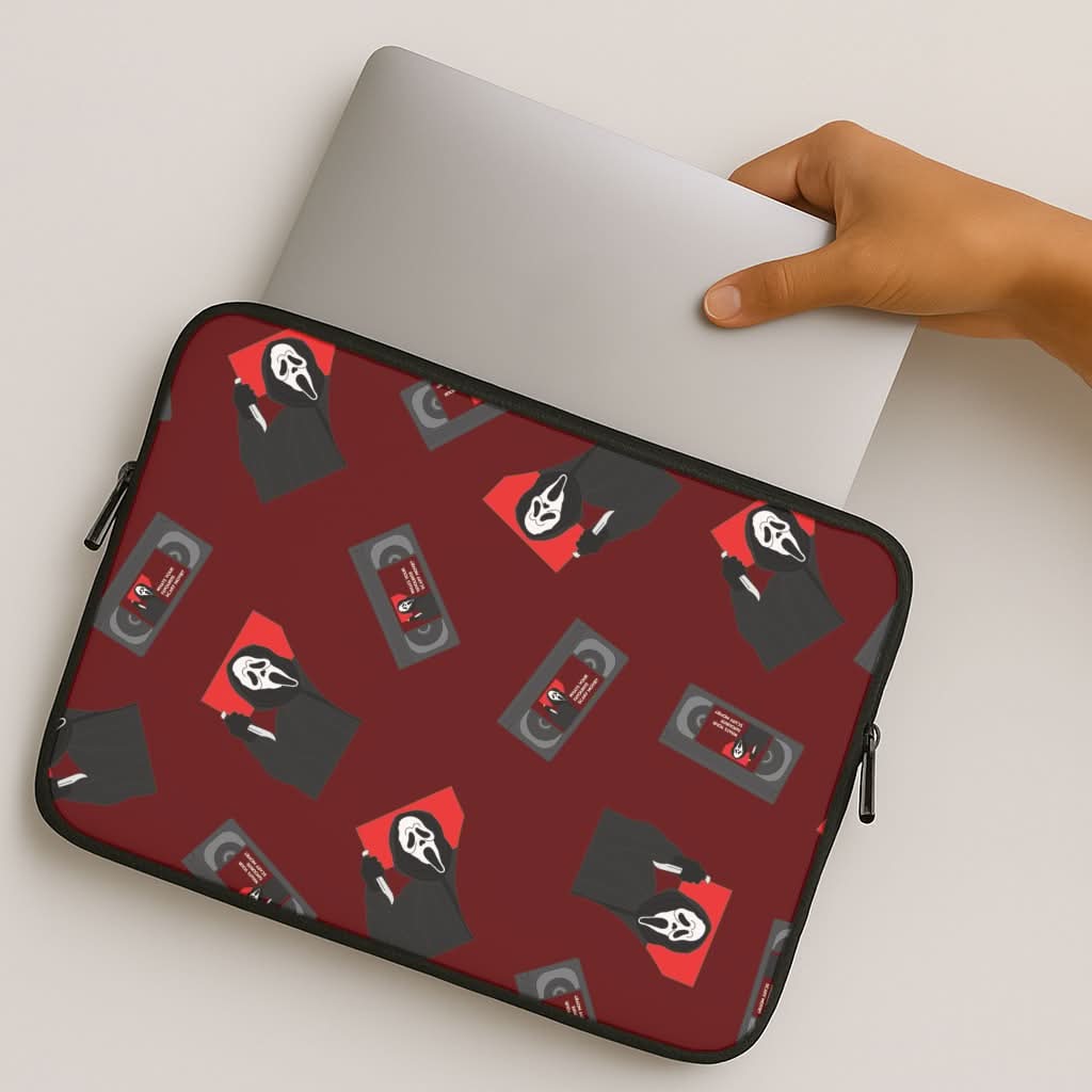 VHS & Ghostface Pattern MacBook Cover