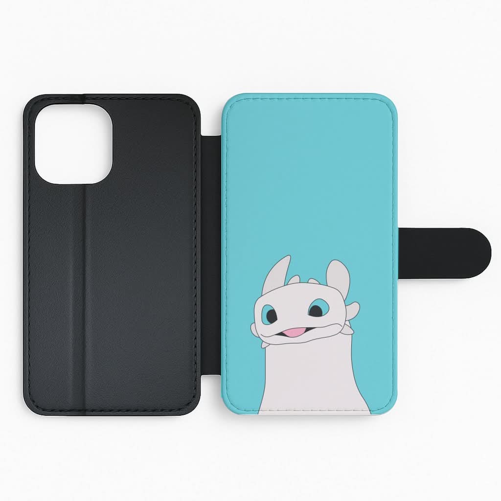 White Fury Dragon Flip Phone Case