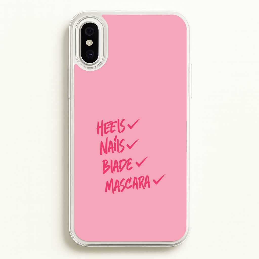 Heels, Nails, Blade, Mascara iPhone XS Max Case