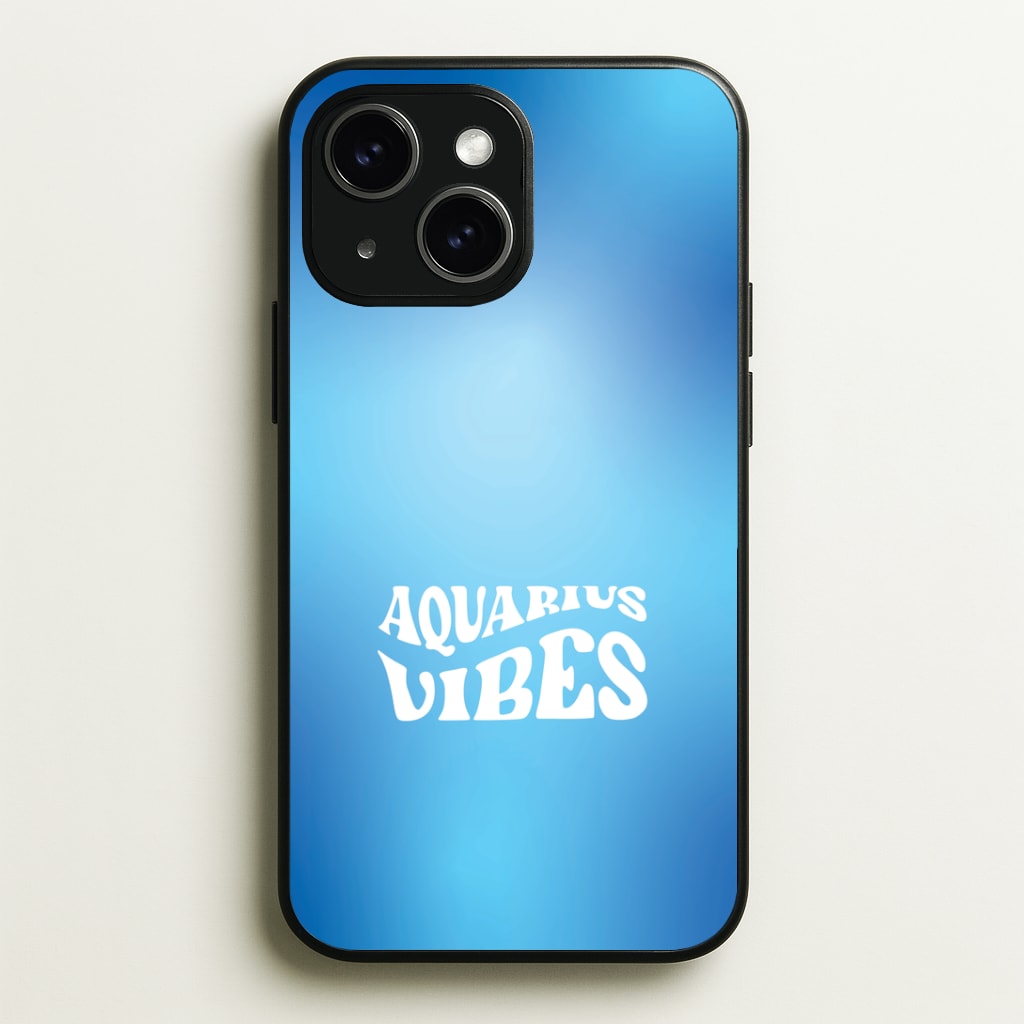 Aquarius Vibes Gradient Zodiac iPhone 15 Plus Case