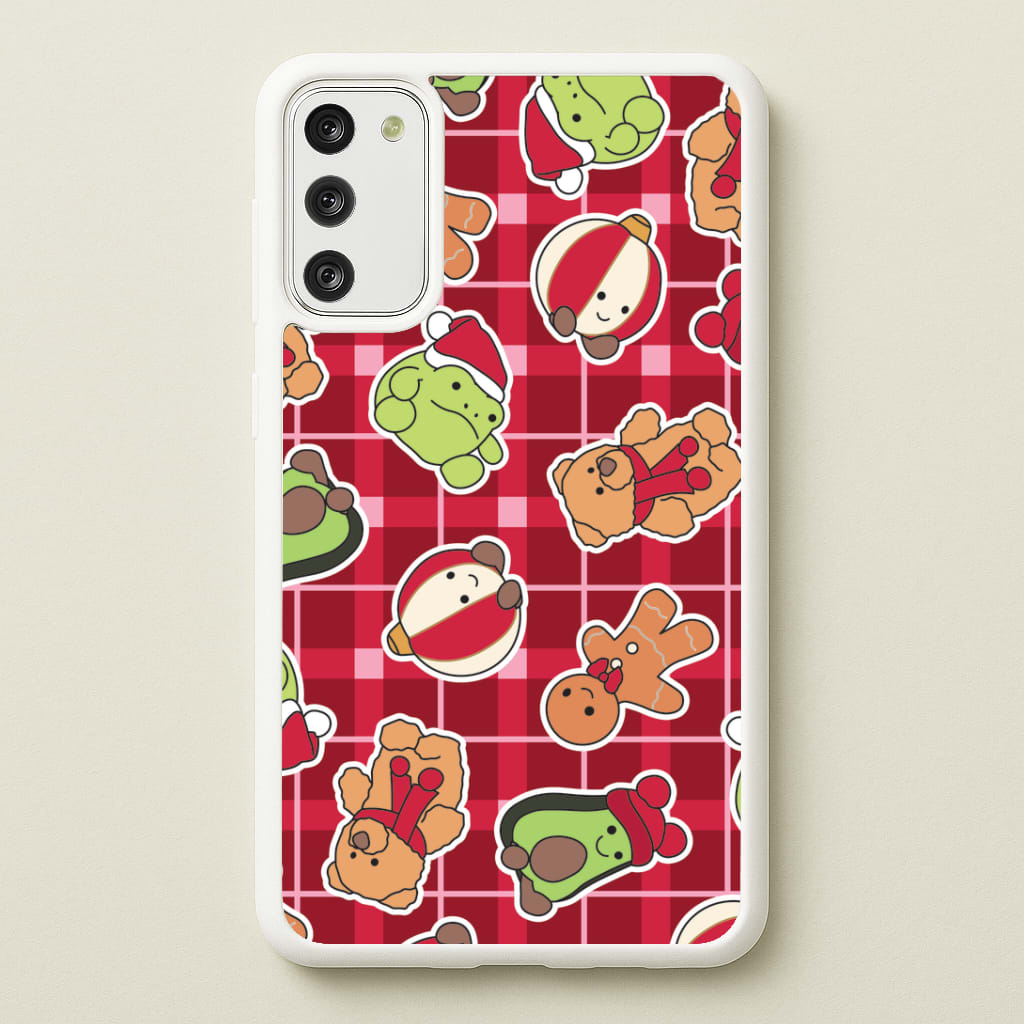Christmas Plushies Tartan Pattern Galaxy S20FE Case
