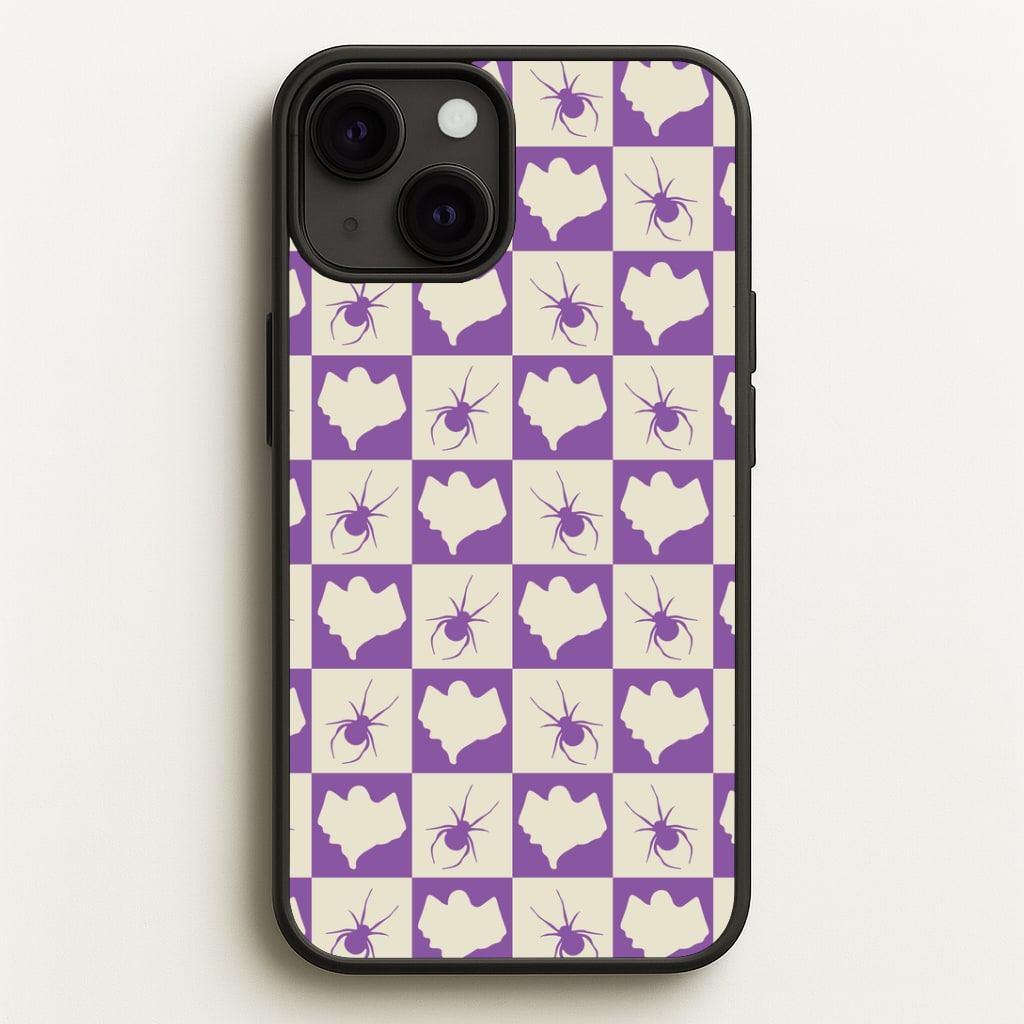 Spiders And Ghosts Checkered Pattern I iPhone 13 Case