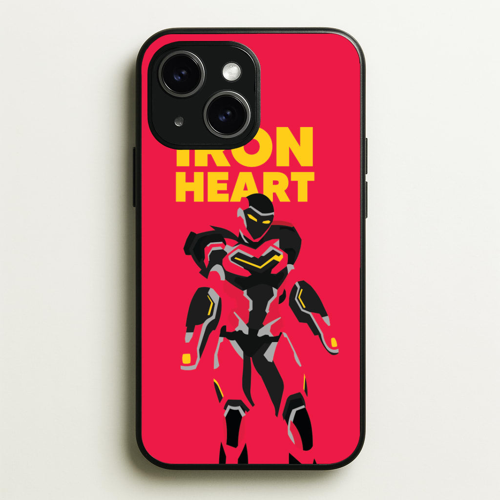Metal Heart Hero Standing iPhone 14 Plus Case