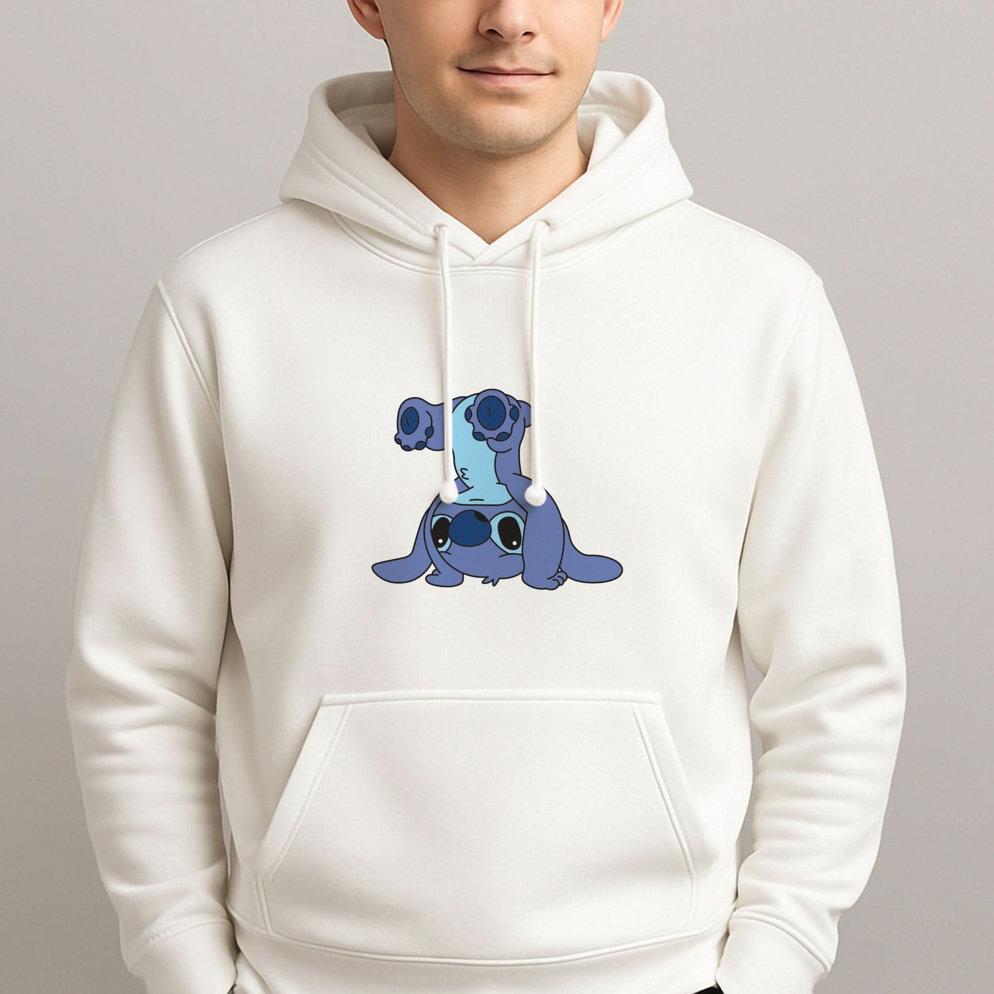 Cute Blue Alien Handstand Mens Hoodie