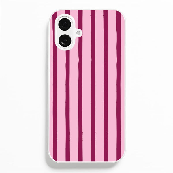 Strawberry Stripes iPhone 16 Plus Case