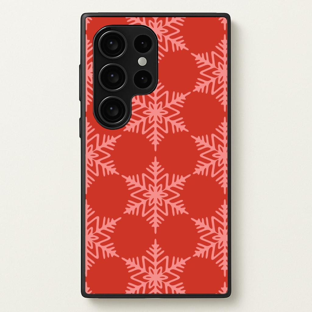 Red Giant Snowflakes Christmas Pattern Galaxy S24 Ultra Case