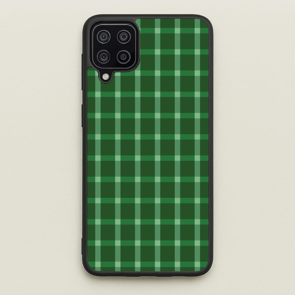Dark Green Tartan Christmas Pattern Galaxy A12 Case