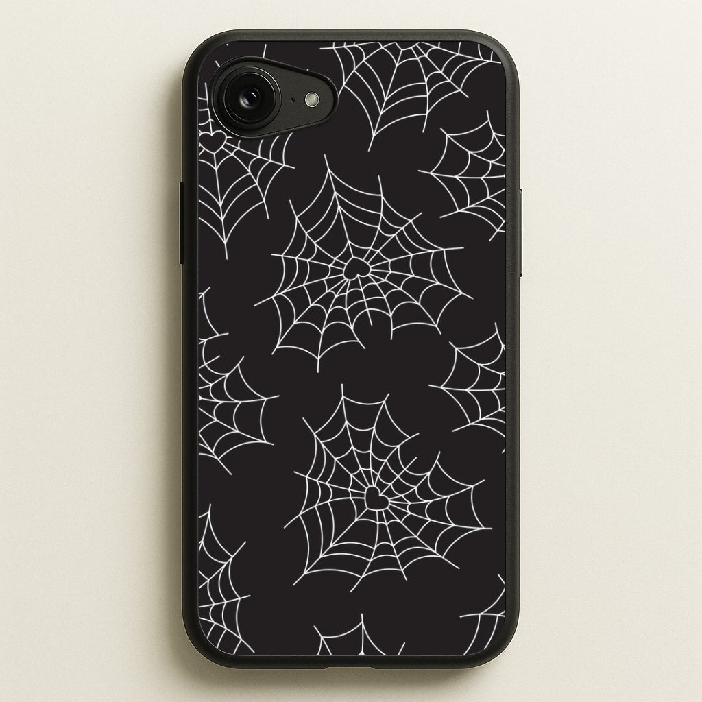 Spiderweb Hearts Pattern iPhone 16e Case