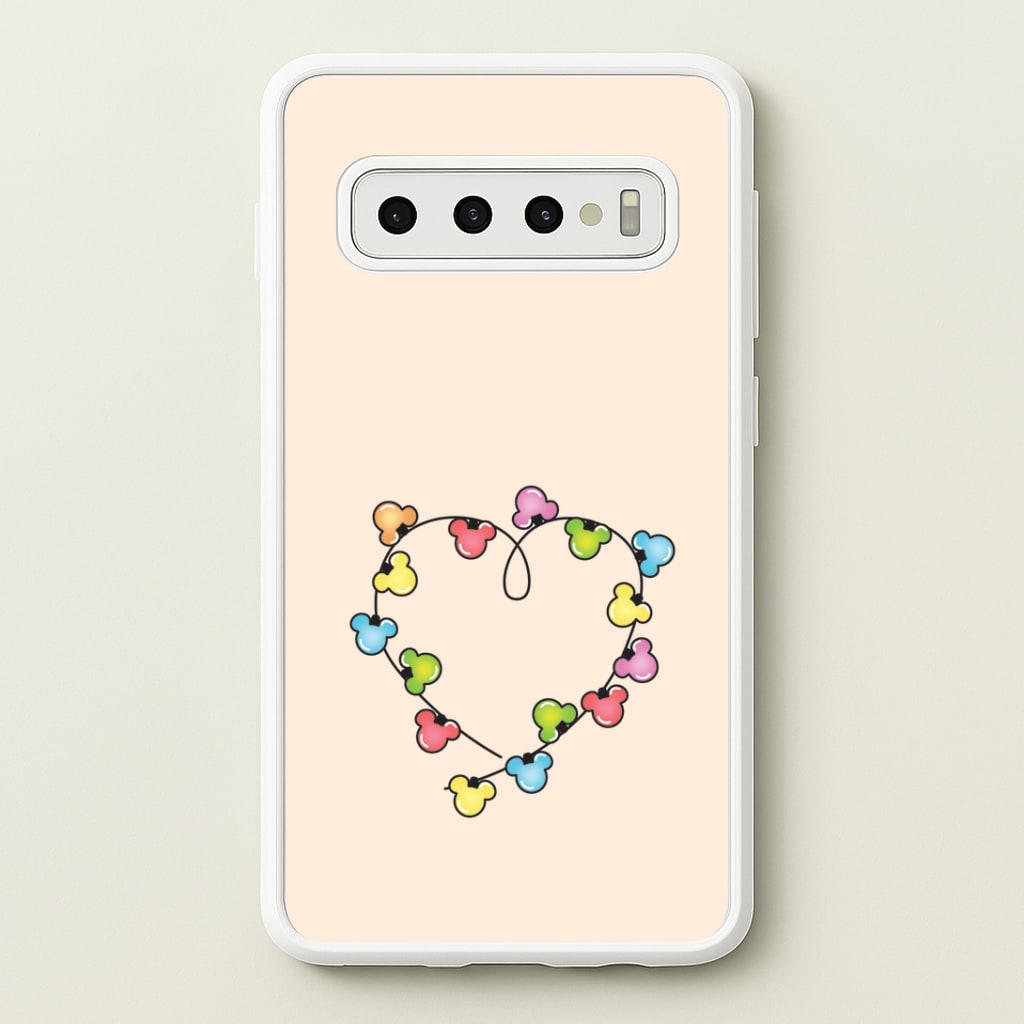 Cartoon Mouse Christmas Fairylights Heart Galaxy S10 Case