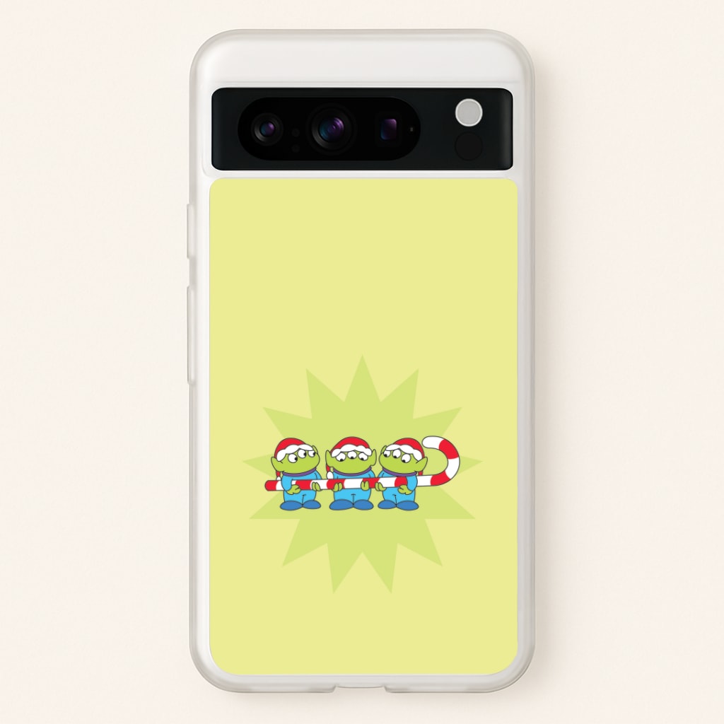 Cute Green Aliens Candycane Google Pixel 8 Pro Case