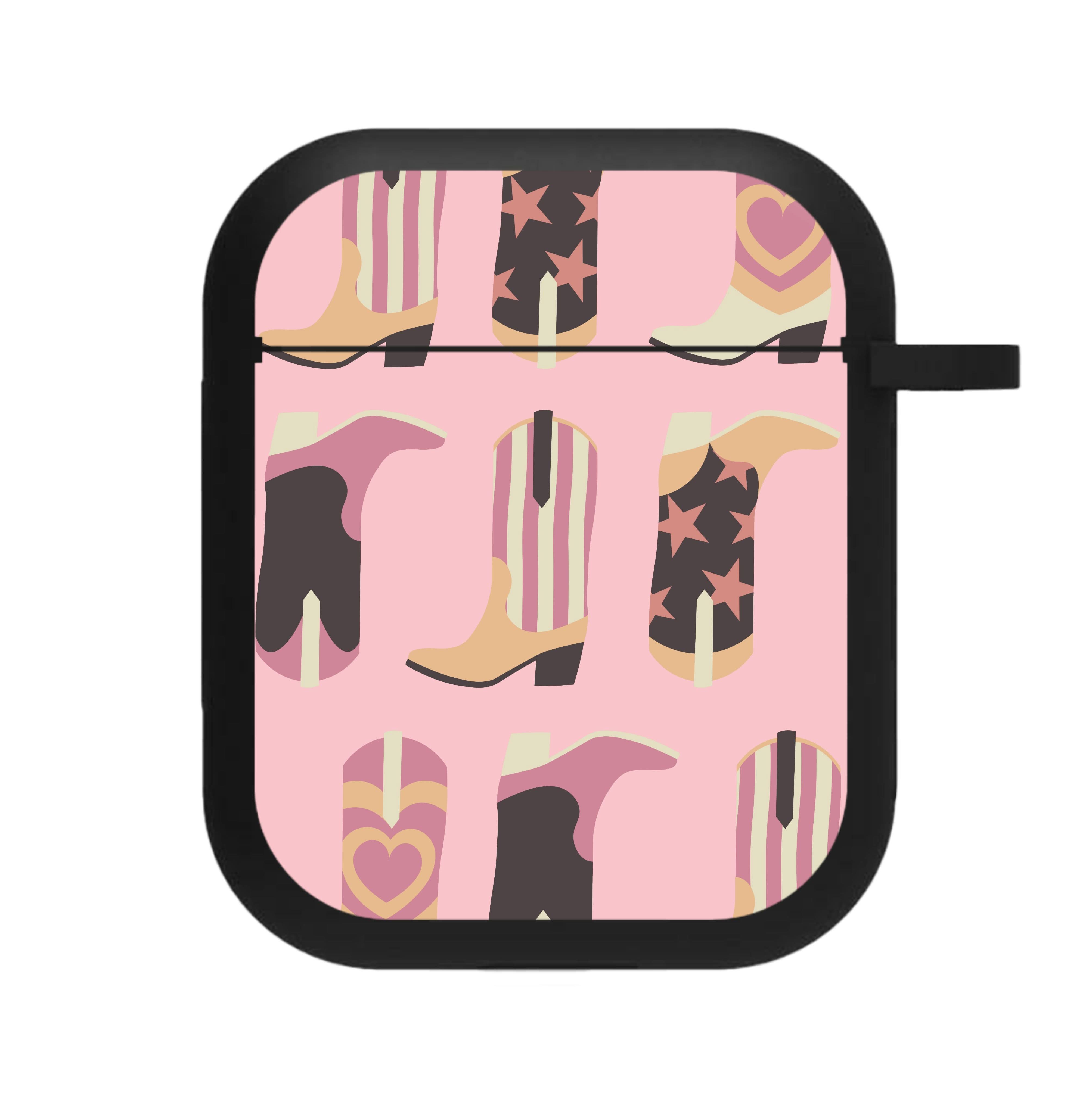 Dusty Pink Cowboy Boots Pattern AirPods Case