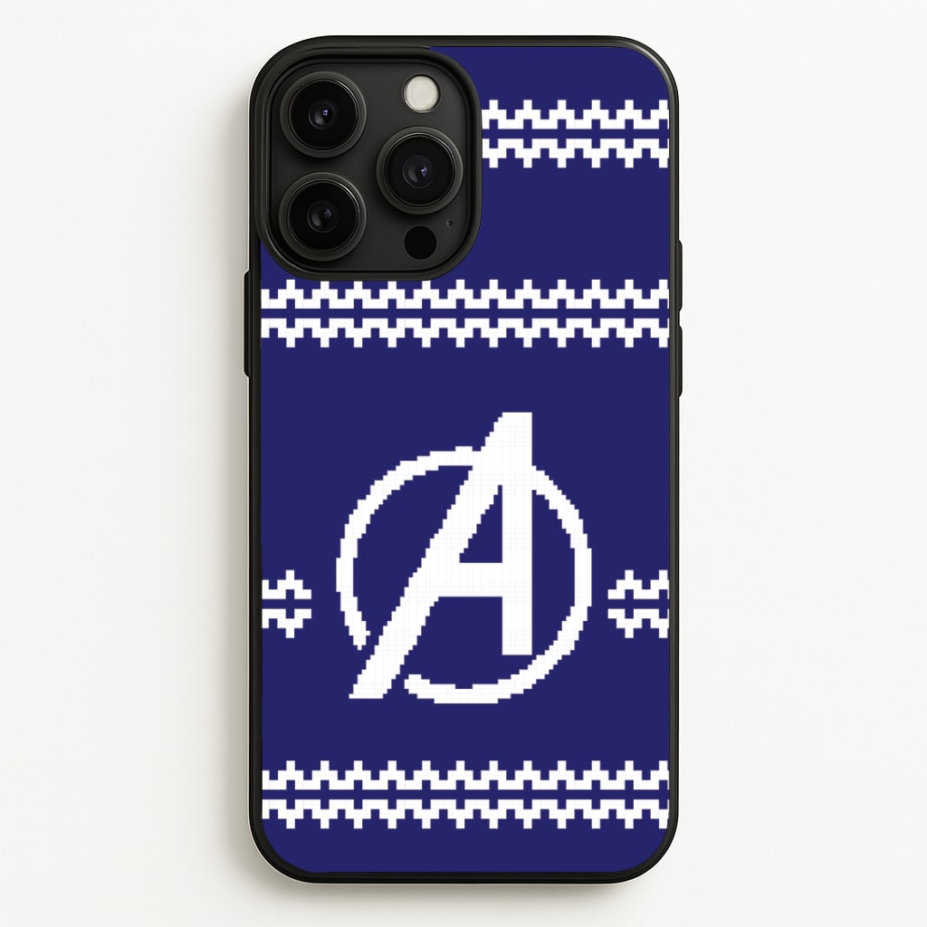 Superhero Team Blue Christmas Jumper iPhone 13 Pro Max Case
