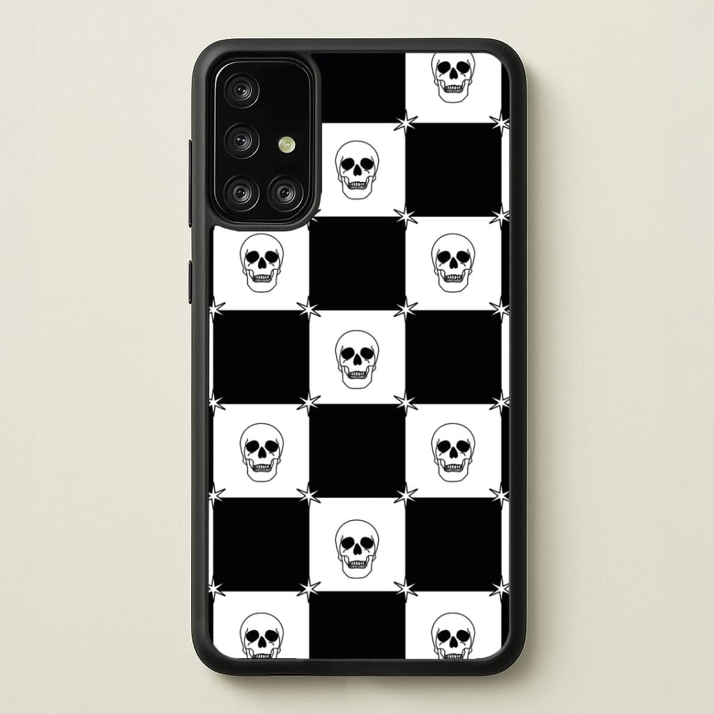 Checkered Skulls Pattern Galaxy A71 Case