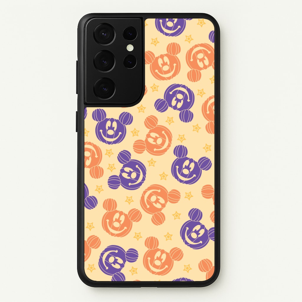 Pumkin Mouse And Stars Pattern Galaxy S21 Ultra Case
