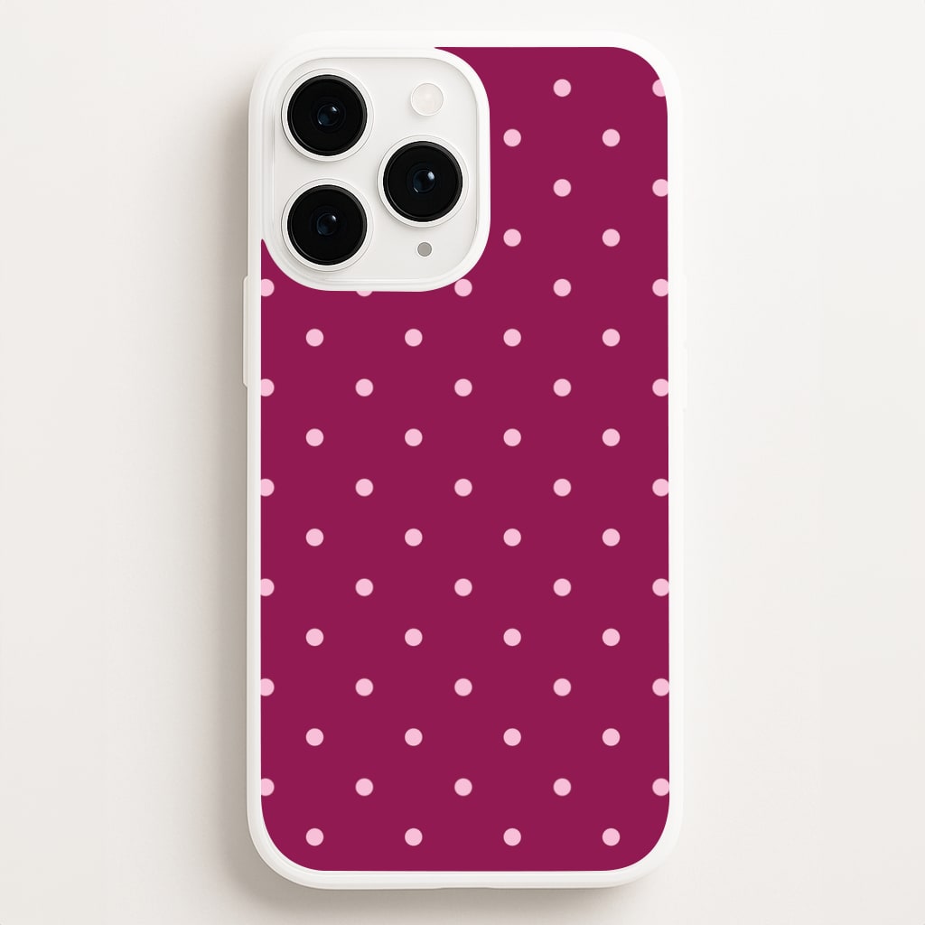 Raspberry Polka Dots iPhone 11 Pro Case