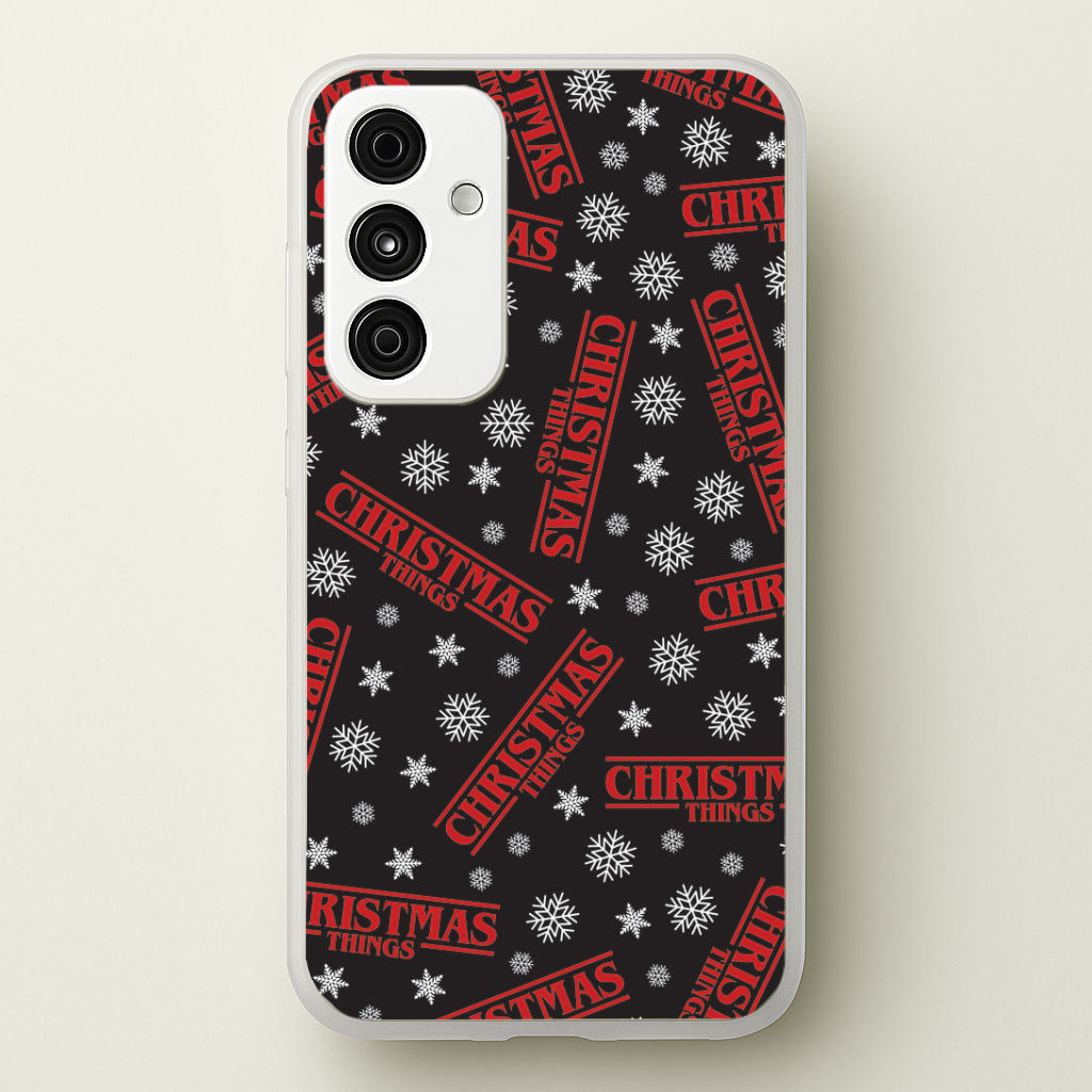 Christmas Things Snowflake Pattern Galaxy A55 Case